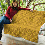 Yellow Knitted Pattern Print Quilt