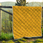 Yellow Knitted Pattern Print Quilt