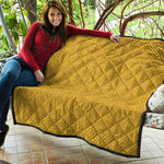 Yellow Knitted Pattern Print Quilt
