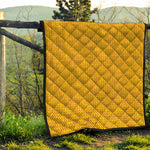 Yellow Knitted Pattern Print Quilt