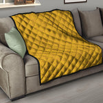Yellow Knitted Pattern Print Quilt