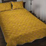 Yellow Knitted Pattern Print Quilt Bed Set