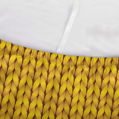 Yellow Knitted Pattern Print Sofa Cover