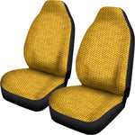 Yellow Knitted Pattern Print Universal Fit Car Seat Covers