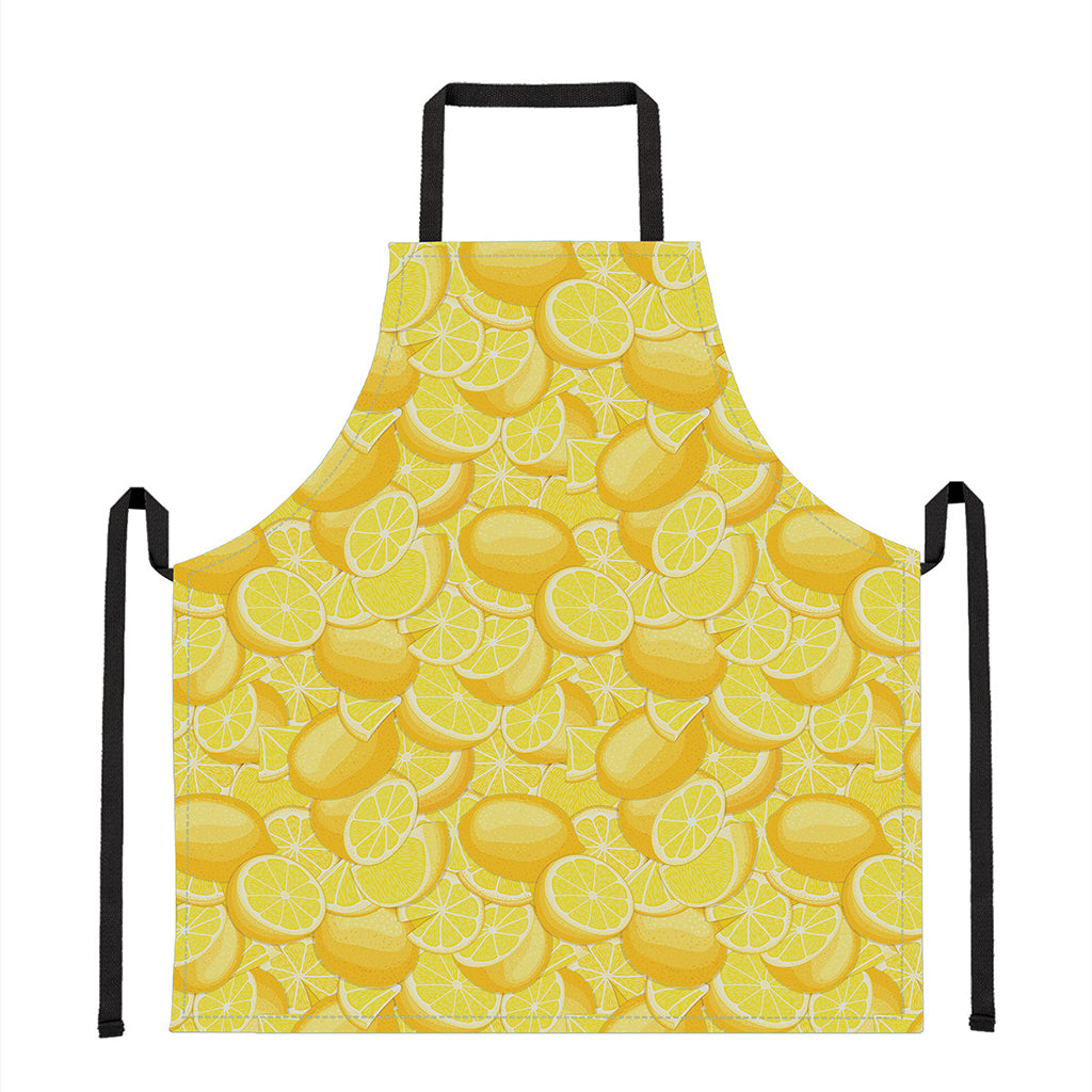 Yellow Lemon Pattern Print Apron