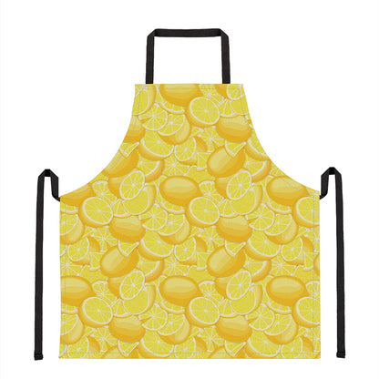 Yellow Lemon Pattern Print Apron
