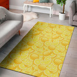 Yellow Lemon Pattern Print Area Rug