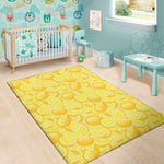 Yellow Lemon Pattern Print Area Rug