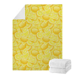 Yellow Lemon Pattern Print Blanket