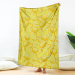 Yellow Lemon Pattern Print Blanket