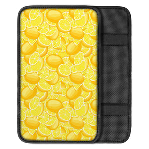 Yellow Lemon Pattern Print Car Center Console Cover