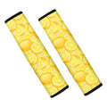 Yellow Lemon Pattern Print Car Seat Belt Covers