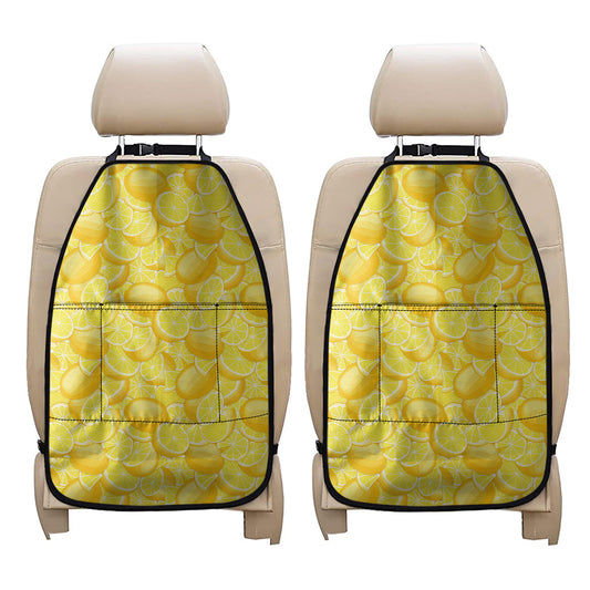 Yellow Lemon Pattern Print Car Seat Organizers