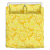 Yellow Lemon Pattern Print Duvet Cover Bedding Set
