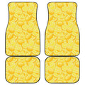 Yellow Lemon Pattern Print Front and Back Car Floor Mats