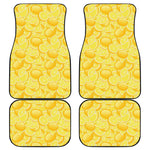 Yellow Lemon Pattern Print Front and Back Car Floor Mats