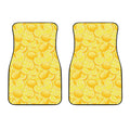 Yellow Lemon Pattern Print Front Car Floor Mats