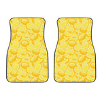 Yellow Lemon Pattern Print Front Car Floor Mats