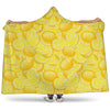 Yellow Lemon Pattern Print Hooded Blanket