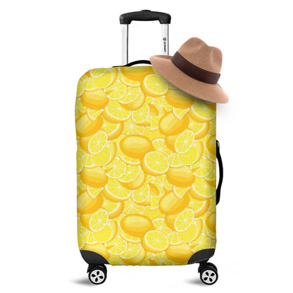 Yellow Lemon Pattern Print Luggage Cover