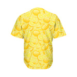 Yellow Lemon Pattern Print Men's Baseball Jersey