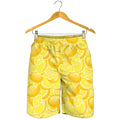 Yellow Lemon Pattern Print Men's Shorts