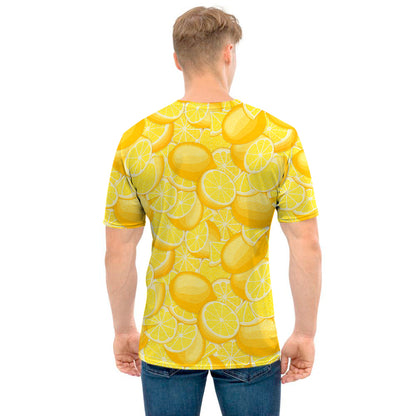 Yellow Lemon Pattern Print Men's T-Shirt