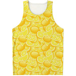 Yellow Lemon Pattern Print Men's Tank Top