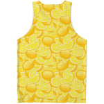 Yellow Lemon Pattern Print Men's Tank Top