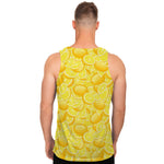 Yellow Lemon Pattern Print Men's Tank Top
