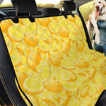 Yellow Lemon Pattern Print Pet Car Back Seat Cover