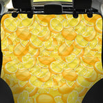Yellow Lemon Pattern Print Pet Car Back Seat Cover