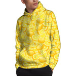 Yellow Lemon Pattern Print Pullover Hoodie