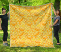 Yellow Lemon Pattern Print Quilt