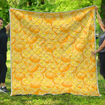Yellow Lemon Pattern Print Quilt
