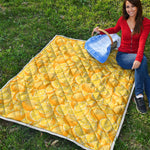 Yellow Lemon Pattern Print Quilt