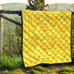 Yellow Lemon Pattern Print Quilt