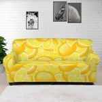 Yellow Lemon Pattern Print Sofa Cover