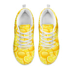 Yellow Lemon Pattern Print White Sneakers