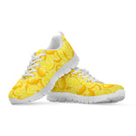 Yellow Lemon Pattern Print White Sneakers