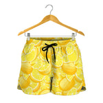 Yellow Lemon Pattern Print Women's Shorts