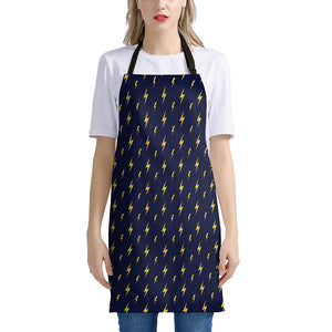 Yellow Lightning Bolts Pattern Print Apron