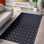 Yellow Lightning Bolts Pattern Print Area Rug