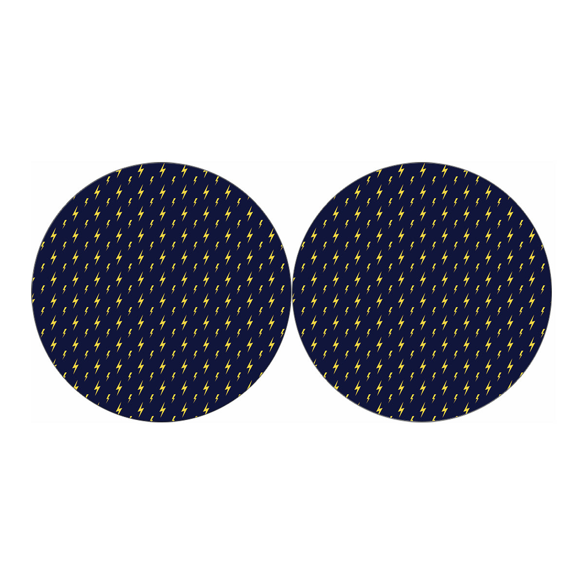 Yellow Lightning Bolts Pattern Print Car Coasters