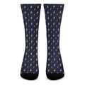 Yellow Lightning Bolts Pattern Print Crew Socks
