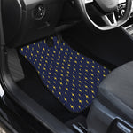 Yellow Lightning Bolts Pattern Print Front and Back Car Floor Mats