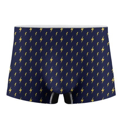 Yellow Lightning Bolts Pattern Print Men's Boxer Briefs