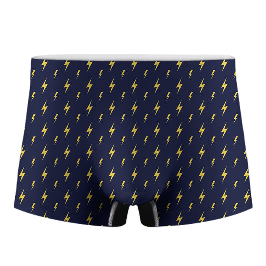 Yellow Lightning Bolts Pattern Print Men's Boxer Briefs