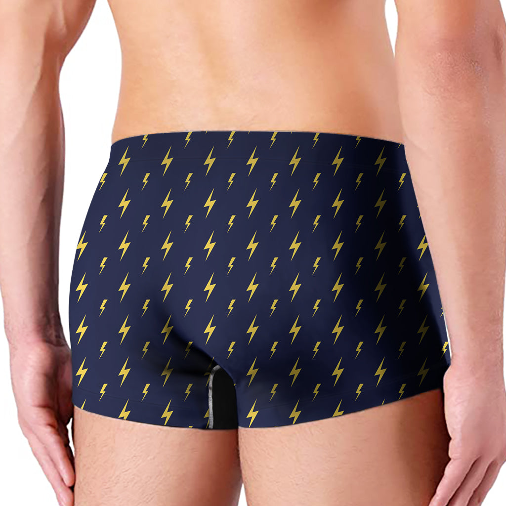 Yellow Lightning Bolts Pattern Print Men's Boxer Briefs