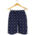 Yellow Lightning Bolts Pattern Print Men's Shorts